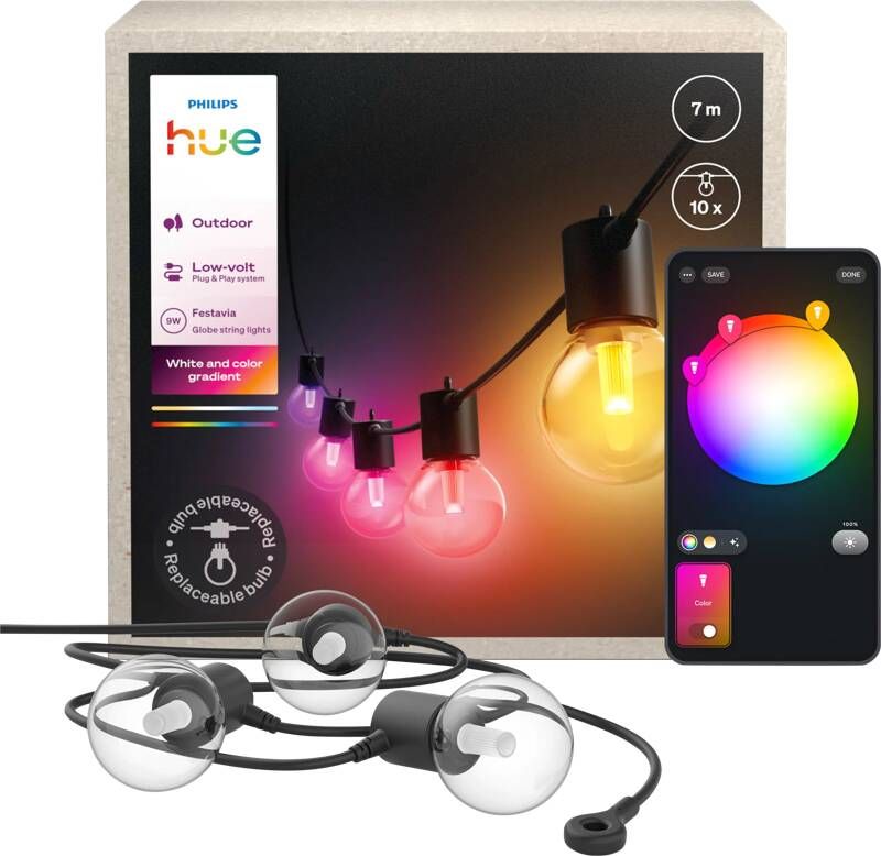 Philips Hue Festavia Globe Lichtsnoer 7 meter 10 lampen
