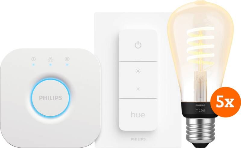 Philips Hue Filament White Ambiance Edison 5-Pack Startpakke