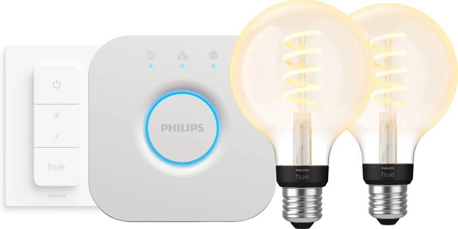 Philips Hue Filament White Ambiance Globe 2-Pack Startpakket