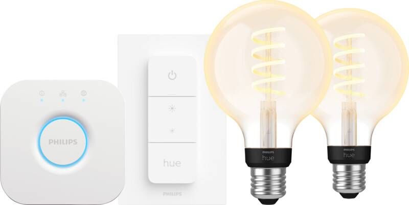 Philips Hue Filament White Ambiance Globe 2-Pack Startpakket