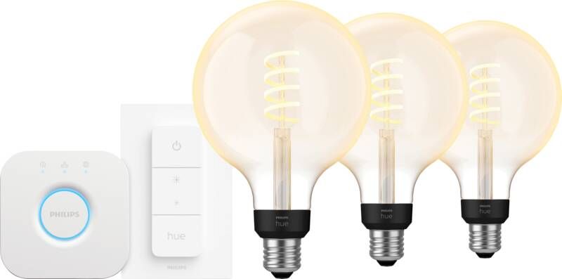 Philips Hue Filament White Ambiance Globe XL 3-Pack Startpakket