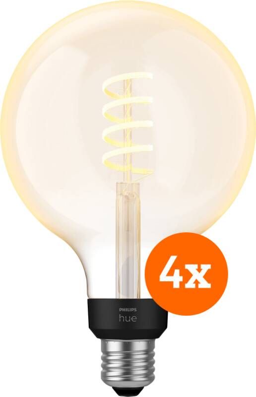 Philips Hue Filament White Ambiance Globe XL 4-pack