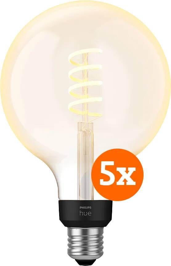 Philips Hue Filament White Ambiance Globe XL 5-pack