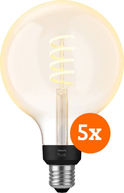 Philips Hue Filament White Ambiance Globe XL 5-pack