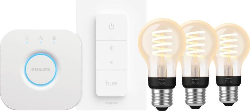 Philips Hue Filament White Ambiance Standaard 3-Pack Startpakket