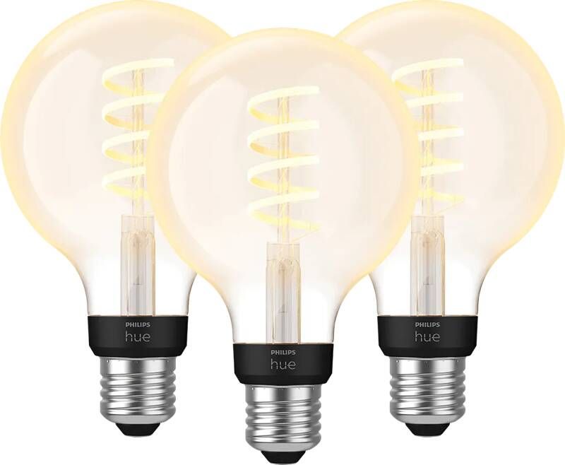 Philips Hue Filamentlamp White Ambiance Globe E27 3-pack