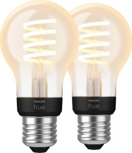Philips Hue Filamentlamp White Ambiance Standaard E27 2-pack
