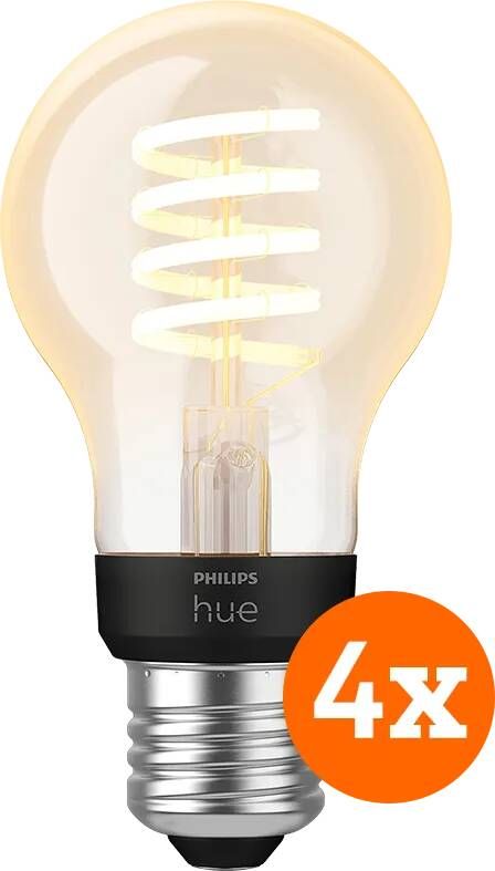 Philips Hue Filamentlamp White Ambiance Standaard E27 4-pack