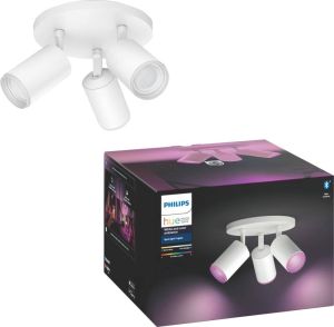 Philips Hue Fugato Opbouwspot White and Color Ambiance GU10 Wit 3 x 5 7W Bluetooth