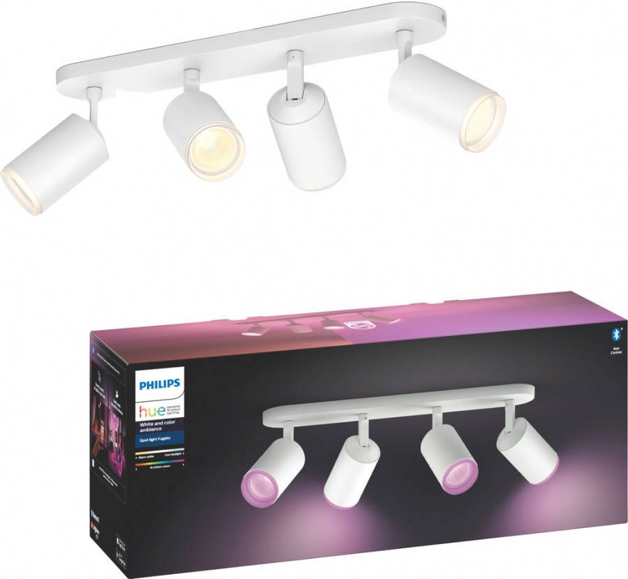 Philips Hue Fugato Opbouwspot White and Color Ambiance GU10 Wit 4 x 5 7W Bluetooth