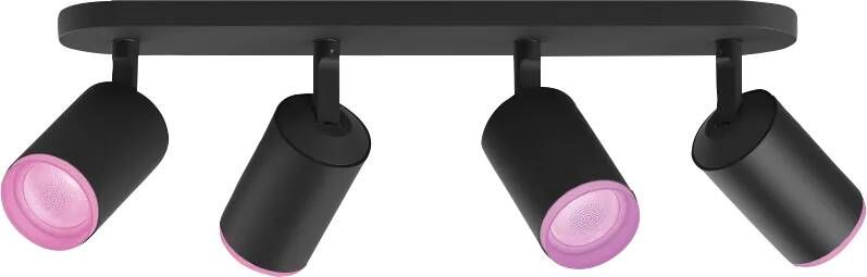 Philips Hue Fugato opbouwspot wit en gekleurd licht 4-spots zwart