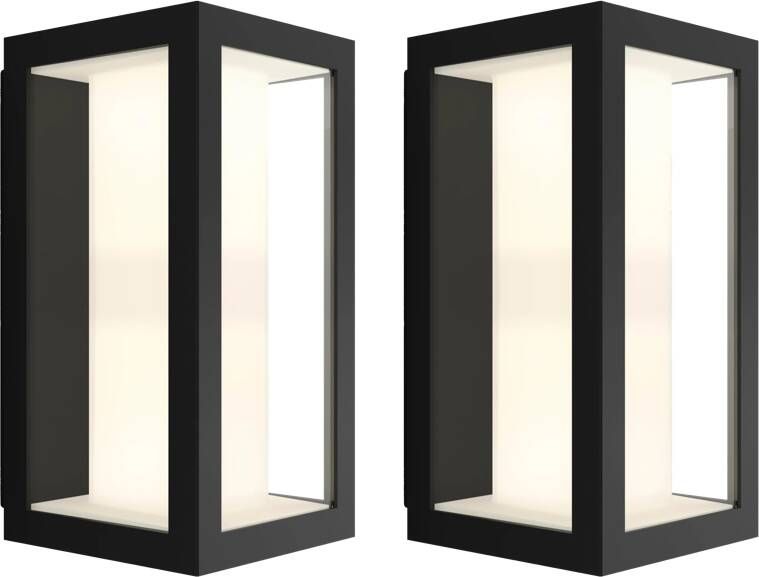 Philips Hue Impress muurlamp White and Color zwart smal duo pack