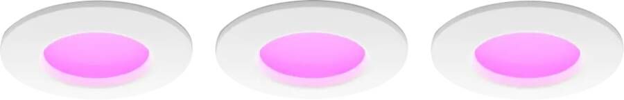 Philips Hue inbouwspot dun wit en gekleurd licht 3 lampen Ø90mm wit
