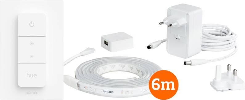 Philips Hue Lightstrip Plus White & Color 6m basisset + Draadloze dimmer