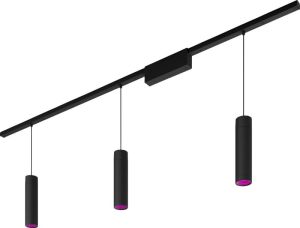Philips Hue Perifo railverlichting plafond wit en gekleurd licht 3 hanglampen zwart basisset