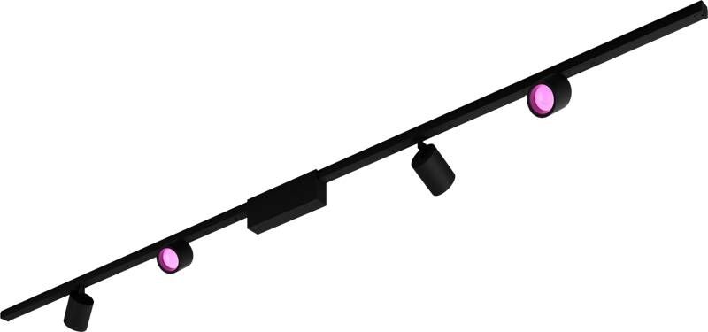 Philips Hue Perifo railverlichting plafond wit en gekleurd licht 4-spots zwart basisset