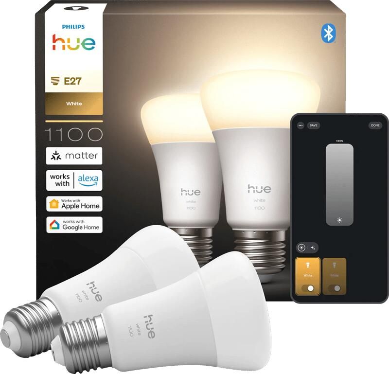 Philips Hue A60 White E27 1100lm 2-pack