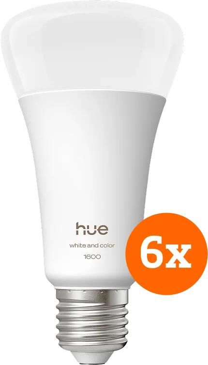 Philips Hue A67 White and Color 1600lm E27 6-Pack