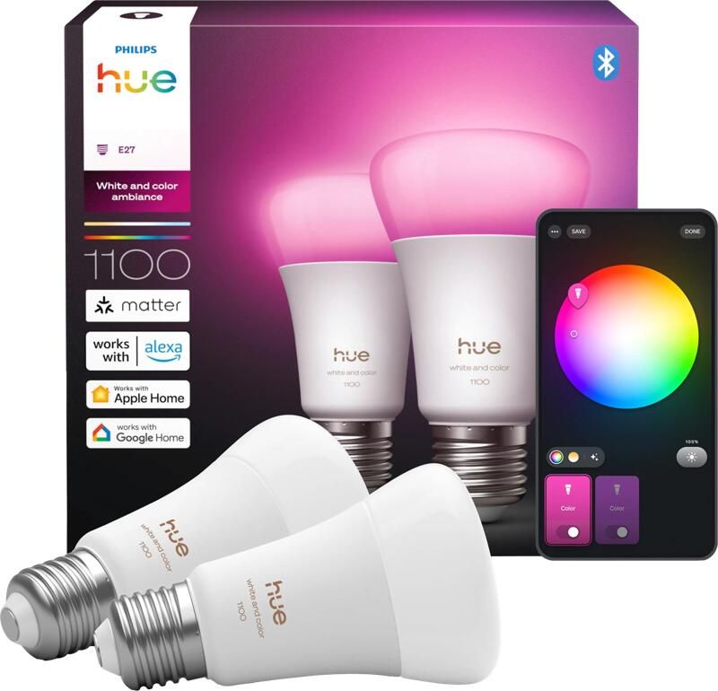 Philips Hue A67 White and Color E27 1100lm 2-pack