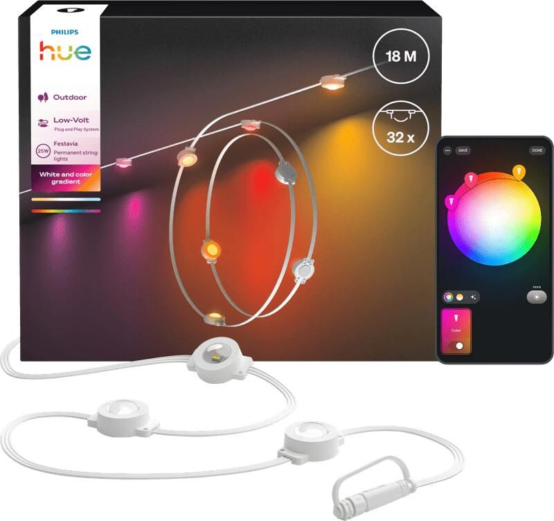 Philips Hue Ambiance Festavia Permanent Lichtslinger 18 meter