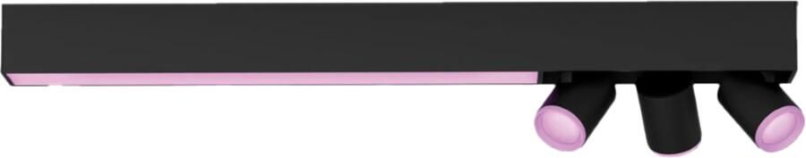 Philips Hue Centris opbouwspot wit en gekleurd licht 3-spots zwart rechthoekig