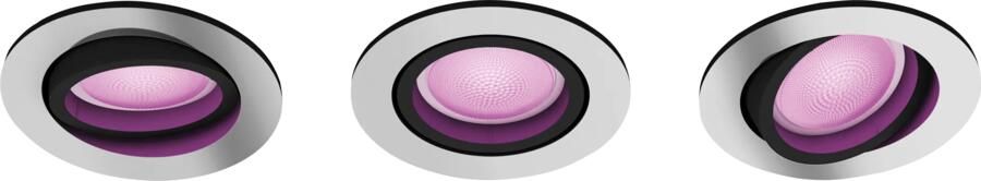 Philips Hue Centura inbouwspot wit en gekleurd licht- 3-pack aluminium rond GU10