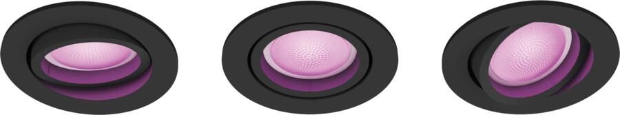 Philips Hue Centura inbouwspot wit en gekleurd wit 3-pack zwart rond GU10