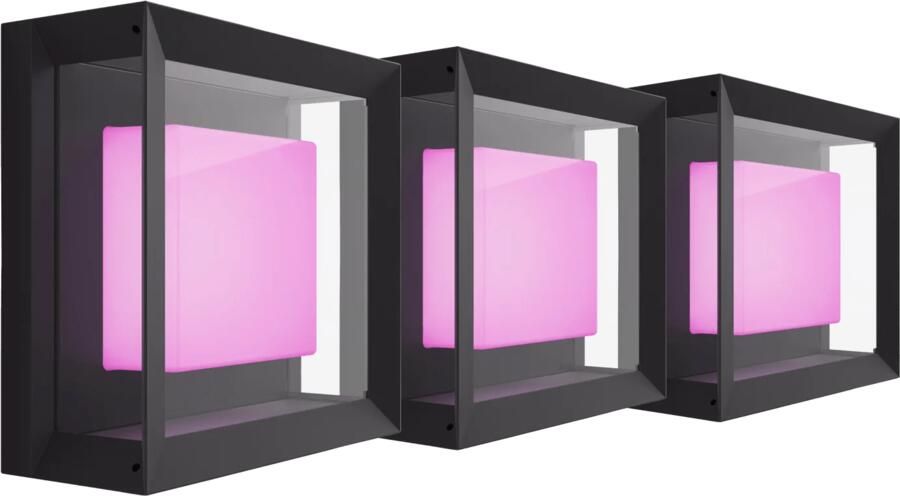 Philips Hue Econic muurlamp White and Color Zwart modern 3-pack