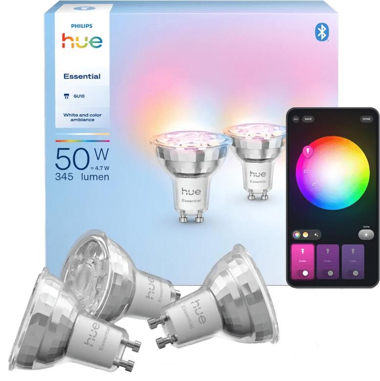 Philips Hue Essential White and Color GU10 3-pack