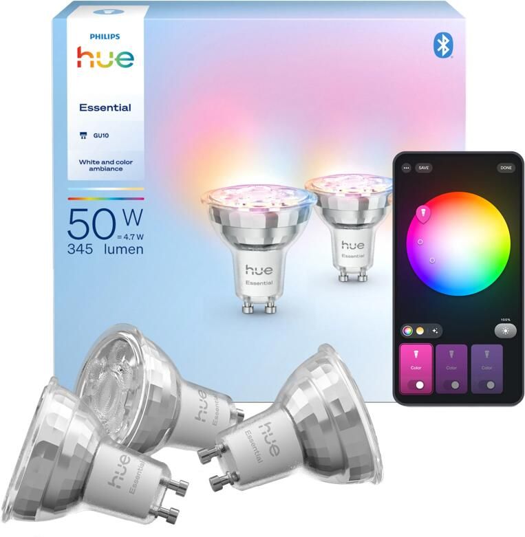 Philips Hue Essential White and Color GU10 3-pack