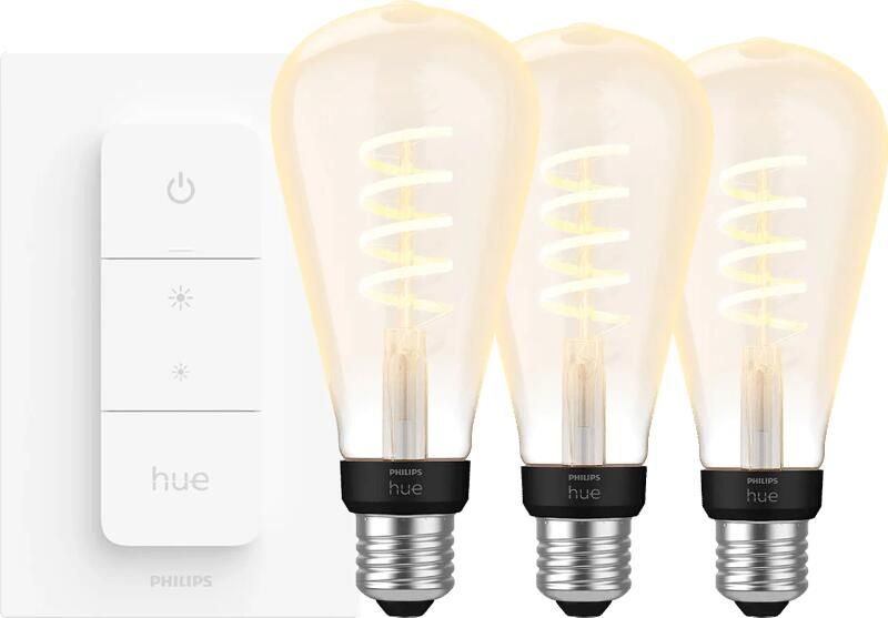 Philips Hue Filament White Ambiance Edison XL 3-pack + dimme