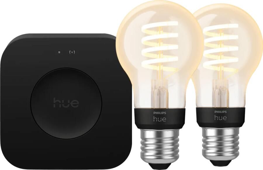 Philips Hue Filament White Ambiance Standaard Duo Pack + Bridge Pro