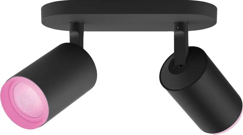 Philips Hue Fugato opbouwspot wit en gekleurd licht 2-spots zwart