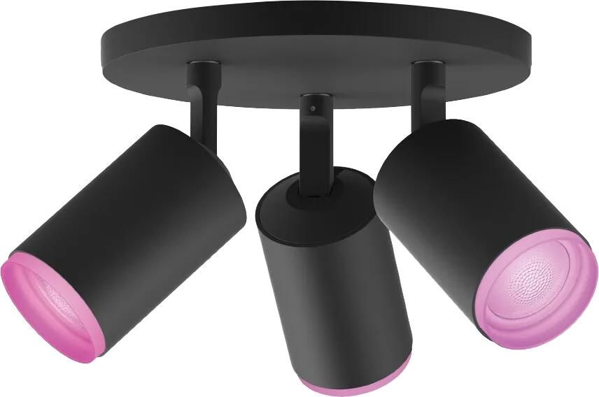 Philips Hue Fugato opbouwspot wit en gekleurd licht 3-spots zwart