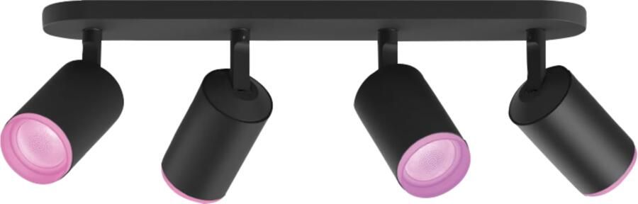 Philips Hue Fugato opbouwspot wit en gekleurd licht 4-spots zwart