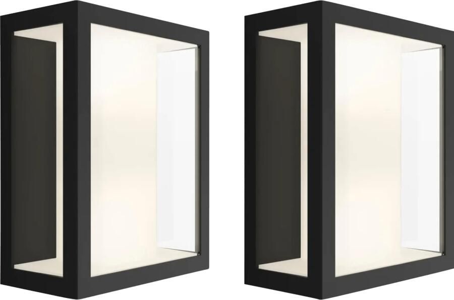 Philips Hue Impress muurlamp White and Color zwart breed duo pack