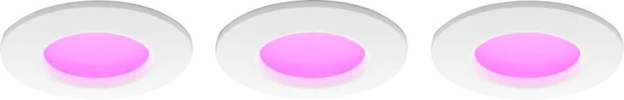 Philips Hue inbouwspot dun wit en gekleurd licht 3 lampen Ø90mm wit