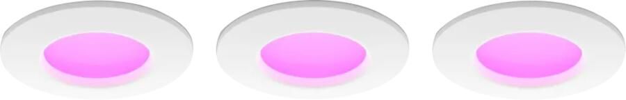 Philips Hue inbouwspot dun wit en gekleurd licht 3 lampen Ø90mm wit
