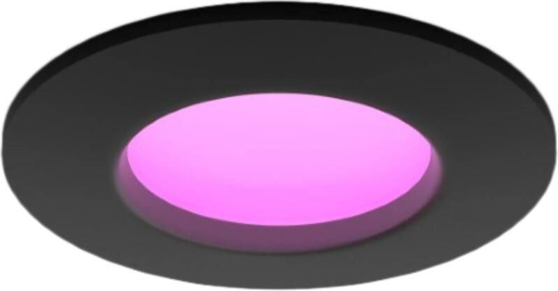 Philips Hue Platte Inbouwspot Wit En Gekleurd Licht Ø90 Mm Zwart