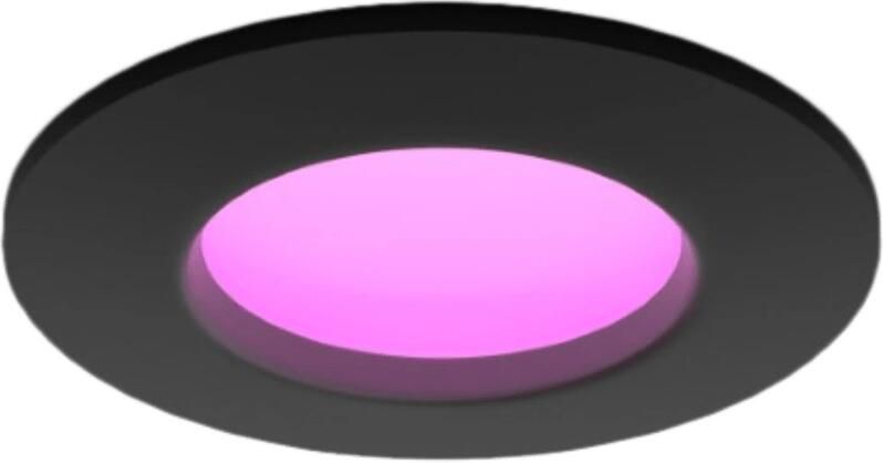 Philips Hue Platte Inbouwspot Wit En Gekleurd Licht Ø90 Mm Zwart