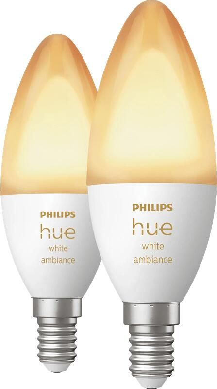 Philips Hue kaarslamp warm tot koelwit licht 2-pack E14