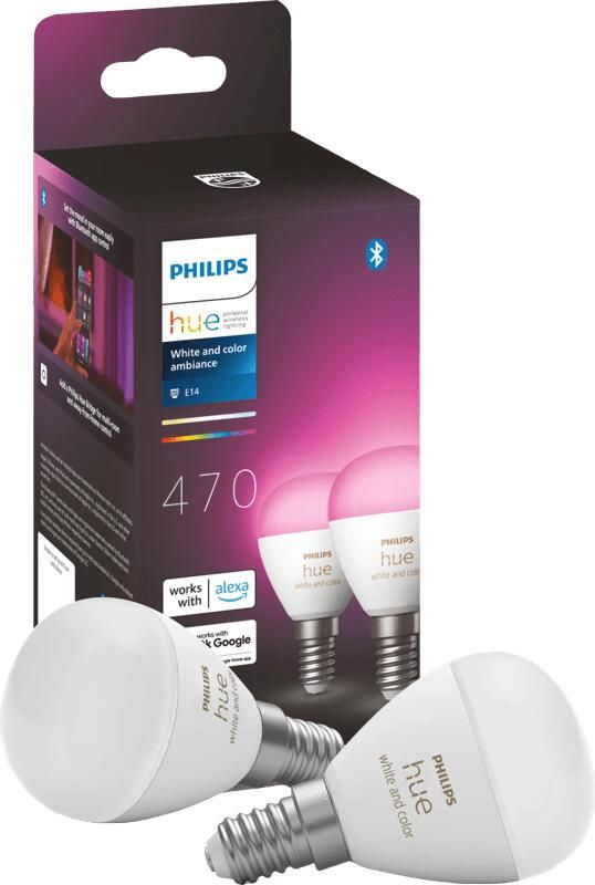 Philips Hue Luster kogellamp White and Color E14 2-pack
