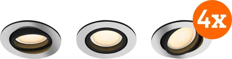 Philips Hue Milliskin inbouwspot White Ambiance rond Aluminium 12-pack