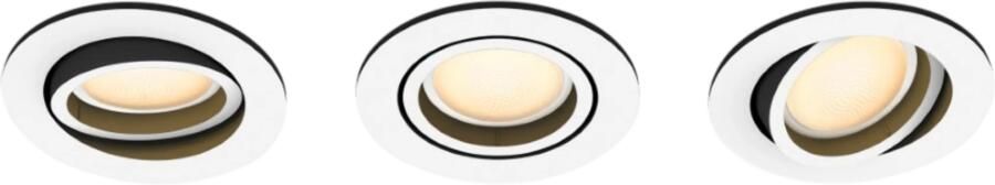 Philips Hue Milliskin inbouwspot White Ambiance 3-pack wit rond Bluetooth