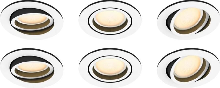 Philips Hue Milliskin inbouwspot White Ambiance rond Wit 6-pack