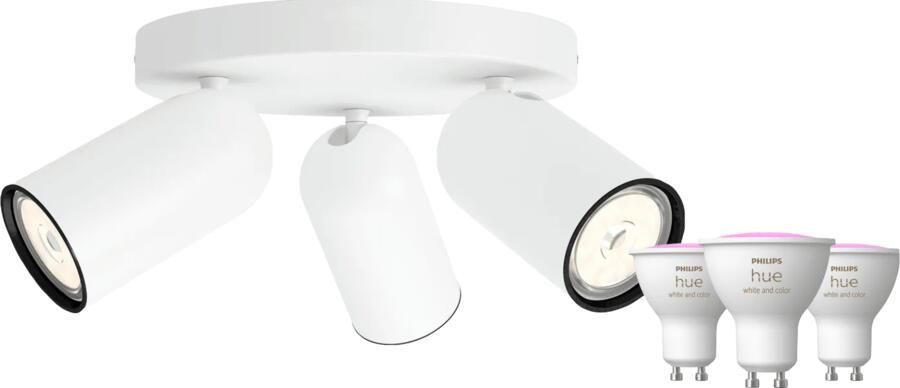 Philips Hue Philips Pongee opbouwspot 3 spots wit + White and Color GU10 (3x)