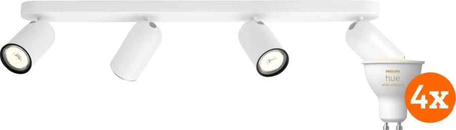 Philips Hue Philips Pongee opbouwspot 4 spots wit + White Ambiance GU10 (4x)