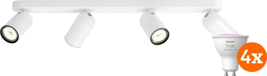Philips Hue Philips Pongee opbouwspot 4 spots wit + White and Color GU10 (4x)