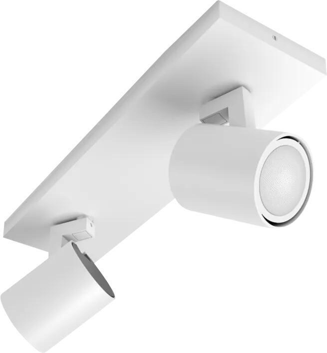 Philips Hue Runner opbouwspot warm- tot koelwit licht 2 spots wit 1 dimmer switch GU10