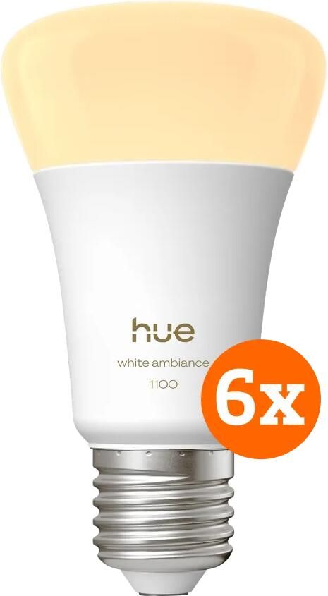 Philips Hue White Ambiance E27 1100lm 6-pack